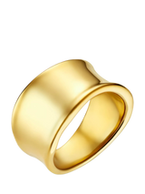 John Lewis Orelia Waterproof LUXE Statement Molten Ring Gold Stainless Steel Band Ring UK Size Medium- Buy online at McGrocer