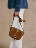 Mint Velvet tan brown suede saddle bag crossbody - British product