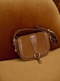Mint Velvet tan brown suede saddle bag crossbody - British product