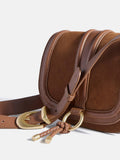 Mint Velvet tan brown suede saddle bag crossbody - British product