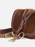 Mint Velvet tan brown suede saddle bag crossbody - British product