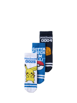 John Lewis NAME IT Kids' Pokemon Ankle Socks, Pack of 3, Navy/White/Blue- Buy online at McGrocer