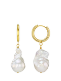 Orelia gold plated pearl drop hoop earrings, imported from the UK