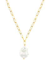 John Lewis Orelia Waterproof LUXE Statement Pendant Necklace, Gold/Pearl- Buy online at McGrocer