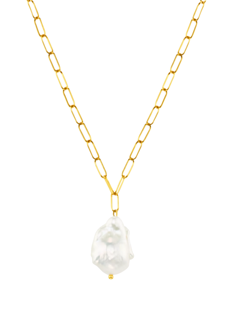 Orelia gold plated pearl pendant necklace (British brand)