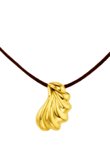 John Lewis Orelia Waterproof LUXE Shell Pendant Cord Necklace Brown/Gold- Buy online at McGrocer