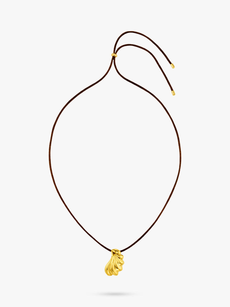 Orelia waterproof shell pendant necklace brown gold, imported from the UK