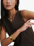 Orelia waterproof shell pendant necklace brown gold, imported from the UK