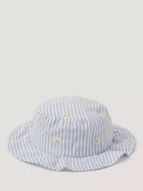 John Lewis Monsoon Baby Striped Bow Bucket Hat, Blue- Buy online at McGrocer