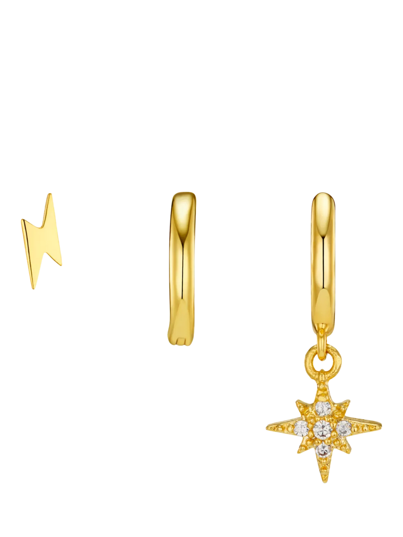 Orelia gold ear stacking set with crystal details, UK version