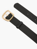 French Connection black leather belt with asymmetric buckle (British brand)