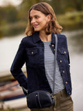 Crew Clothing Heritage Leather Camera Bag in navy (British brand)