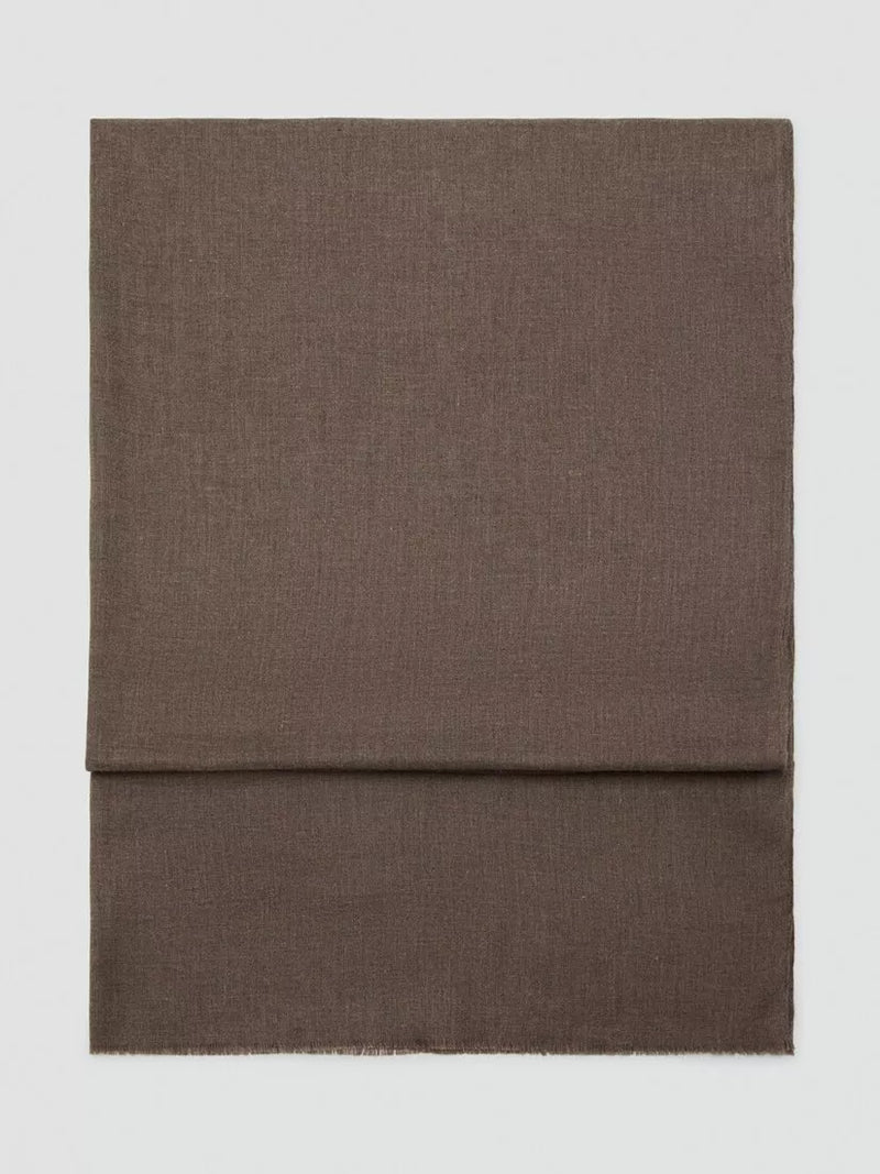 Mango scarf plain frayed trim 90x90cm - British product