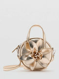 Mango kids floral appliqué evening bag gold - British product