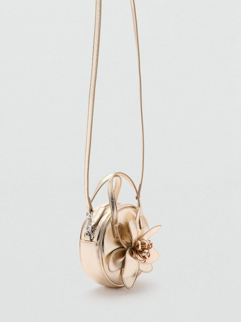 Mango kids floral appliqué evening bag gold - British product