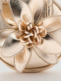 Mango kids floral appliqué evening bag gold - British product