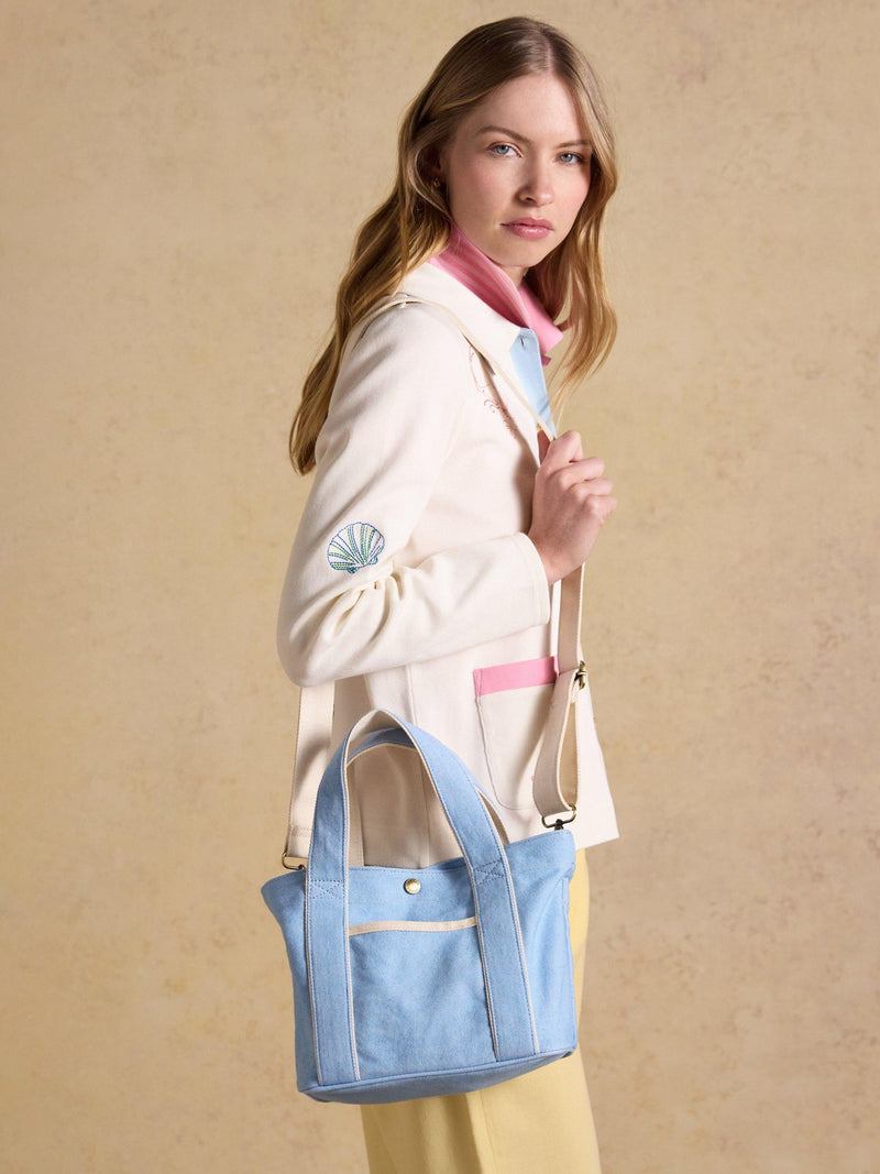 Joules canvas tote bag blue, imported from the UK