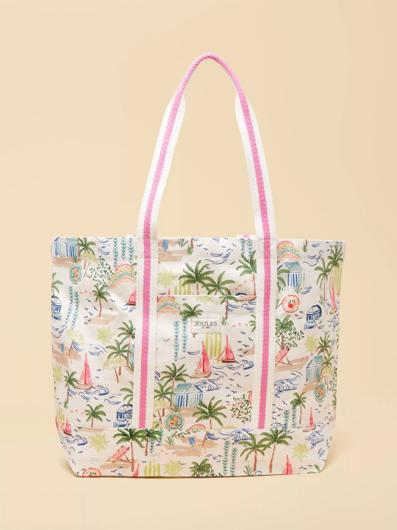 Joules palm print tote bag in multi (British brand)