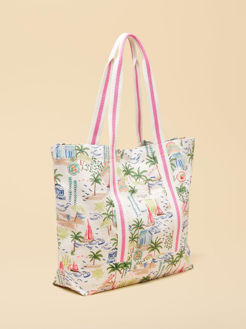 Joules palm print tote bag in multi (British brand)