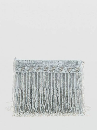 John Lewis Mango Kids' Beaded Fringe Cross Body Bag, Sky- Buy online at McGrocer