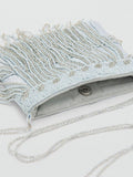 Mango beaded fringe cross body bag sky, imported from the UK
