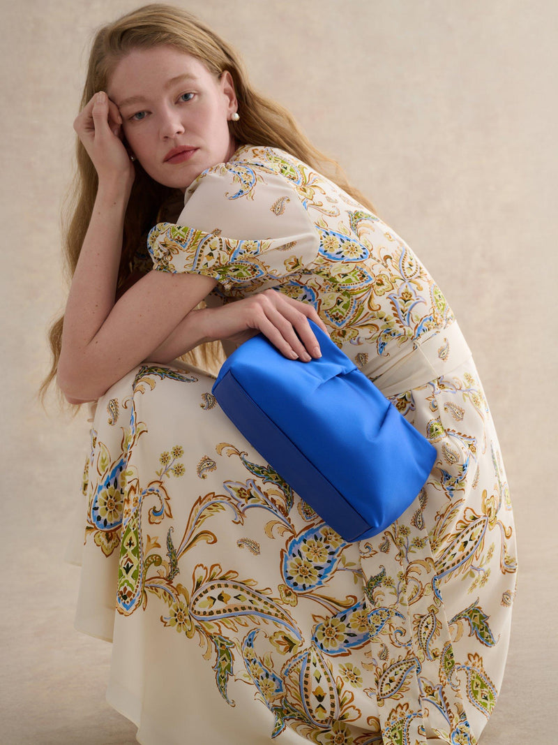 Hobbs Clifton satin clutch bag Azure, UK version