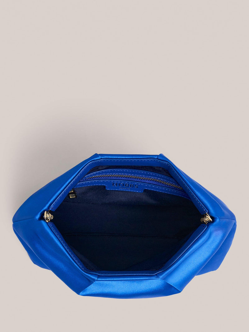 Hobbs Clifton satin clutch bag Azure, UK version