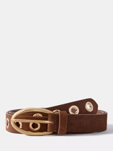 John Lewis Mint Velvet Eyelet Pure Suede Belt, Brown Tan- Buy online at McGrocer
