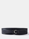 Mint Velvet wide waist leather belt with contrast stitching, imported from the UK