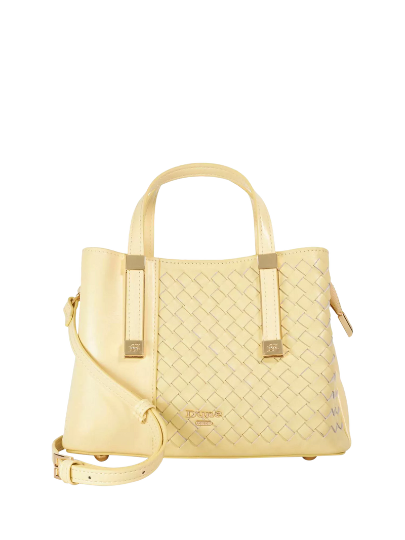 Dune London Dinkydorry textured tote bag lemon (British brand)