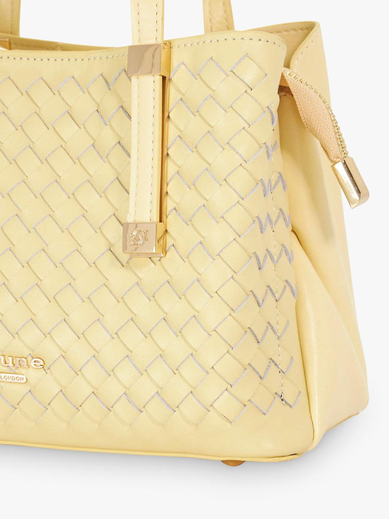 Dune London Dinkydorry textured tote bag lemon (British brand)