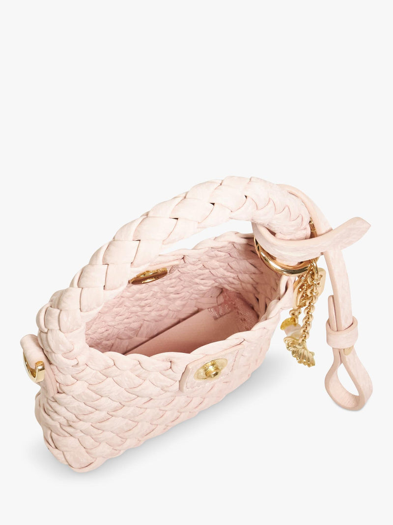Dune London woven bag charm compact size, imported from the UK