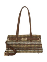 John Lewis Dune London Depend Textured Panel Handbag Brown- Buy online at McGrocer