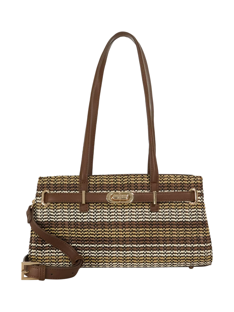 Dune London Depend Textured Panel Handbag, Brown
