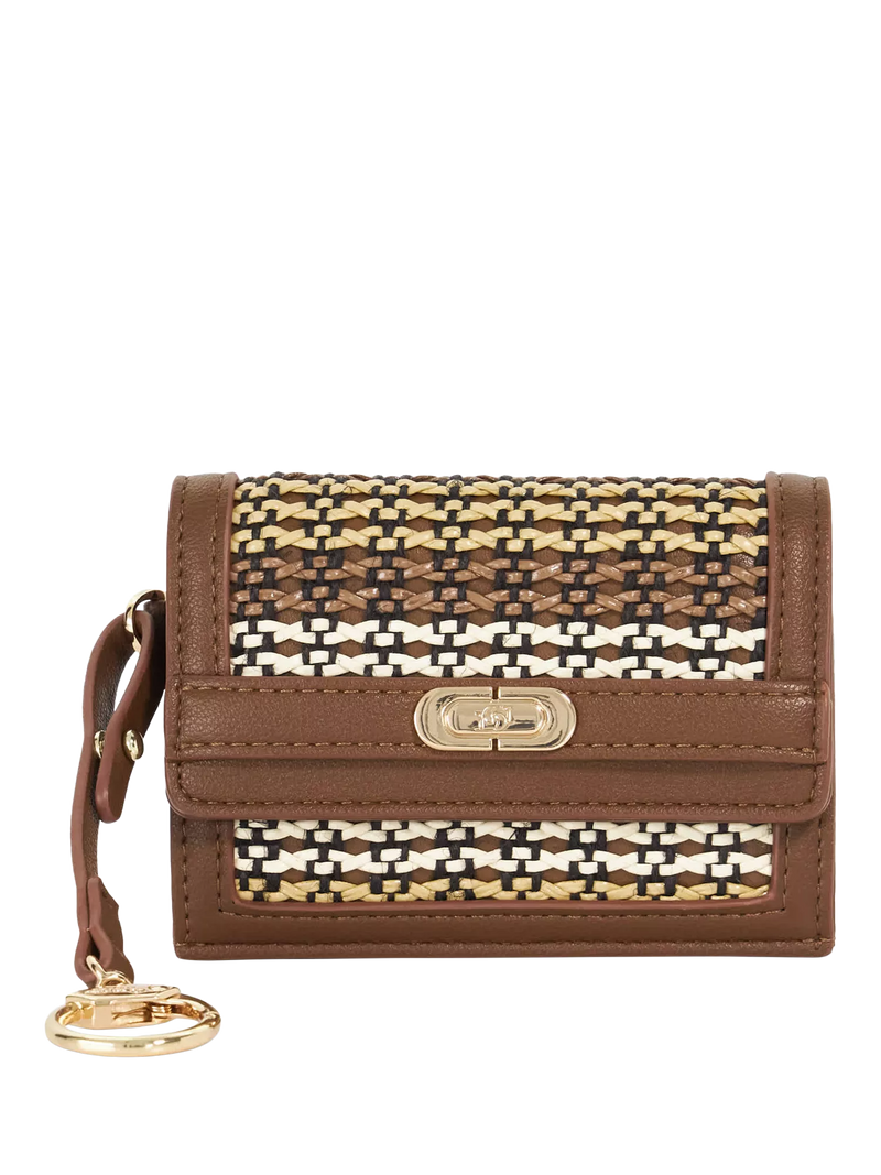 Dune London textured card holder brown, imported from the UK