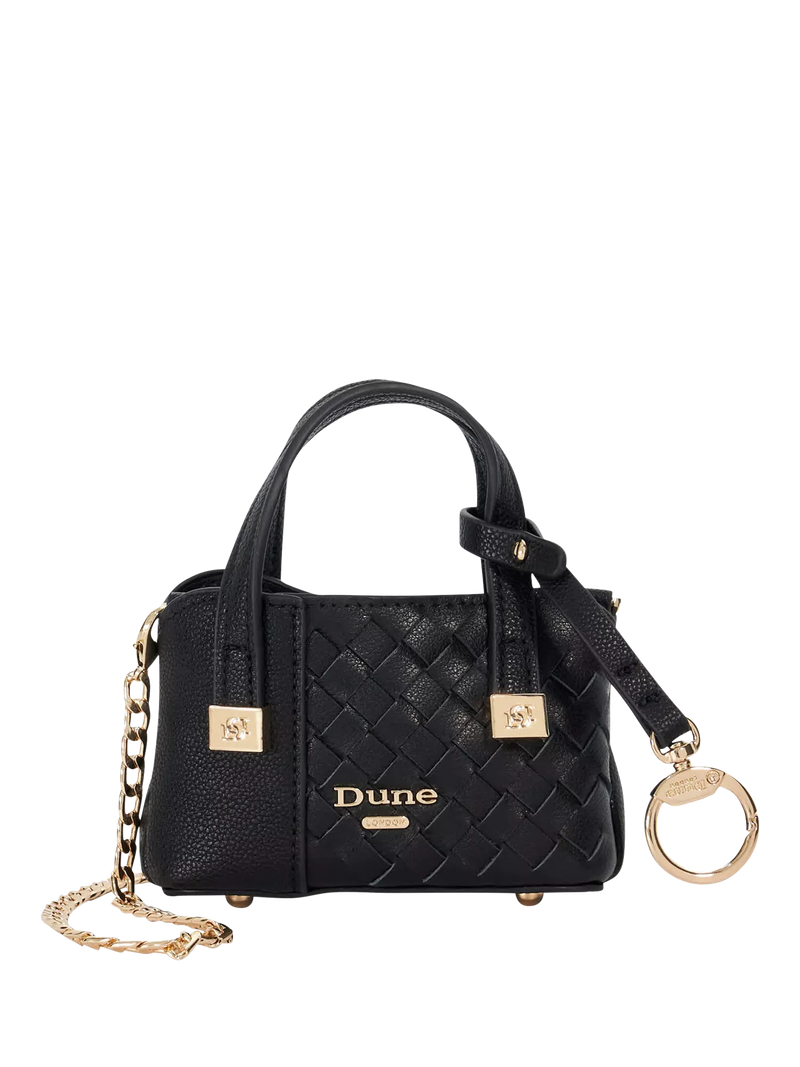 Dune London Small Dorry Tote Bag Charm, Black, One Size
