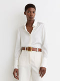 Reiss tan pure leather belt with square buckle - British product