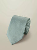 Charles Tyrwhitt spot silk tie in pale teal green, imported from the UK
