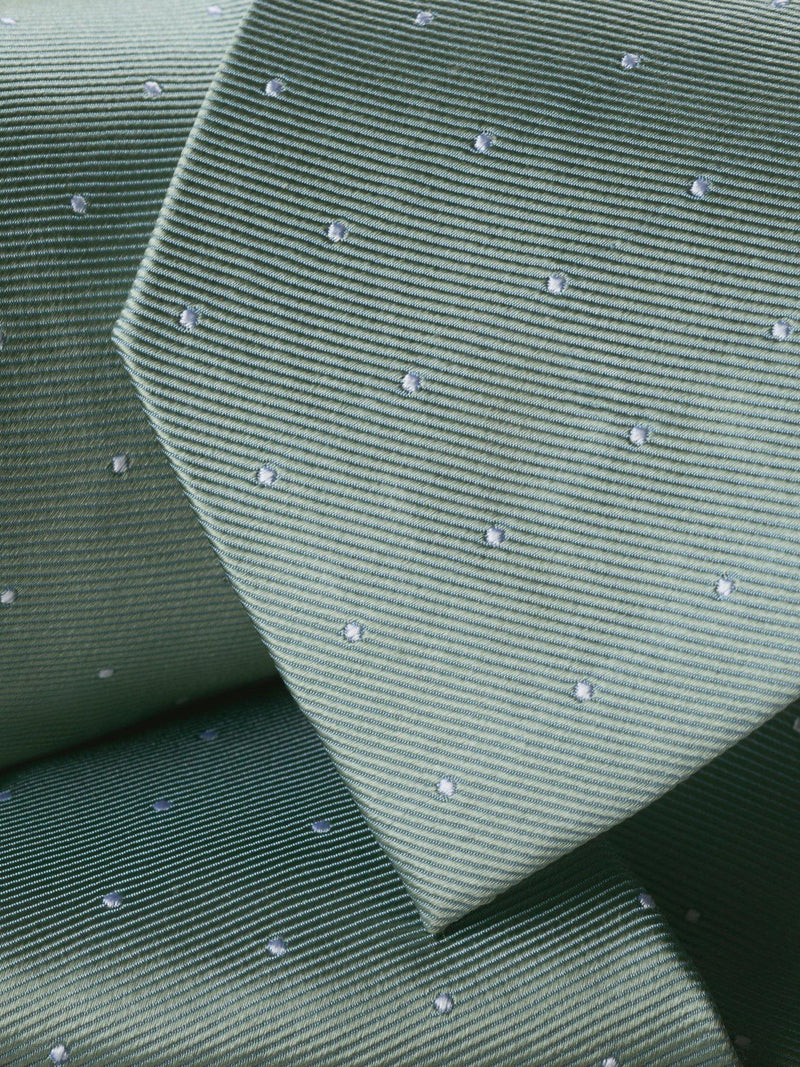 Charles Tyrwhitt spot silk tie in pale teal green, imported from the UK
