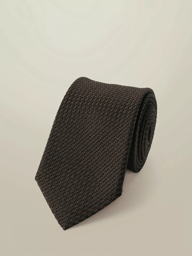 Charles Tyrwhitt Grenadine Silk Italian Tie, Chocolate Brown