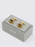 Moss tiger eye square cufflinks gold (British brand)