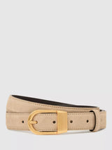 John Lewis Reiss Hazel Pure Suede Belt Stone 71cm- Buy online at McGrocer