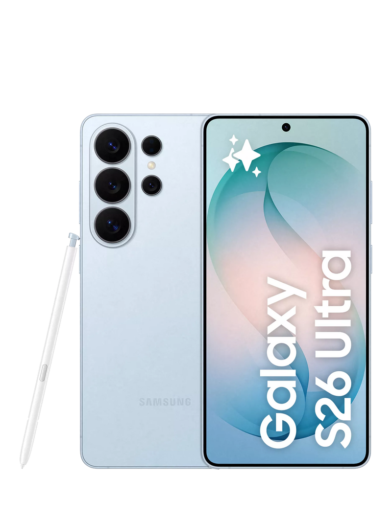 Samsung Galaxy S26 Ultra Smartphone with Bluetooth S Pen, 12GB RAM, 6.9”, Galaxy AI, 5G, SIM Free, Sky Blue, 256GB