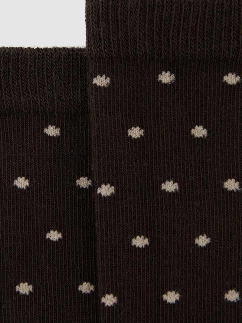 Reiss Dotty ankle socks chocolate (British brand)