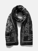 John Lewis Mint Velvet Bandana Print Scarf, Black/Multi, Square Scarf, 140x140cm- Buy online at McGrocer
