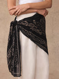Mint Velvet bandana scarf 140cm black and multi, imported from the UK