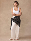Mint Velvet bandana scarf 140cm black and multi, imported from the UK