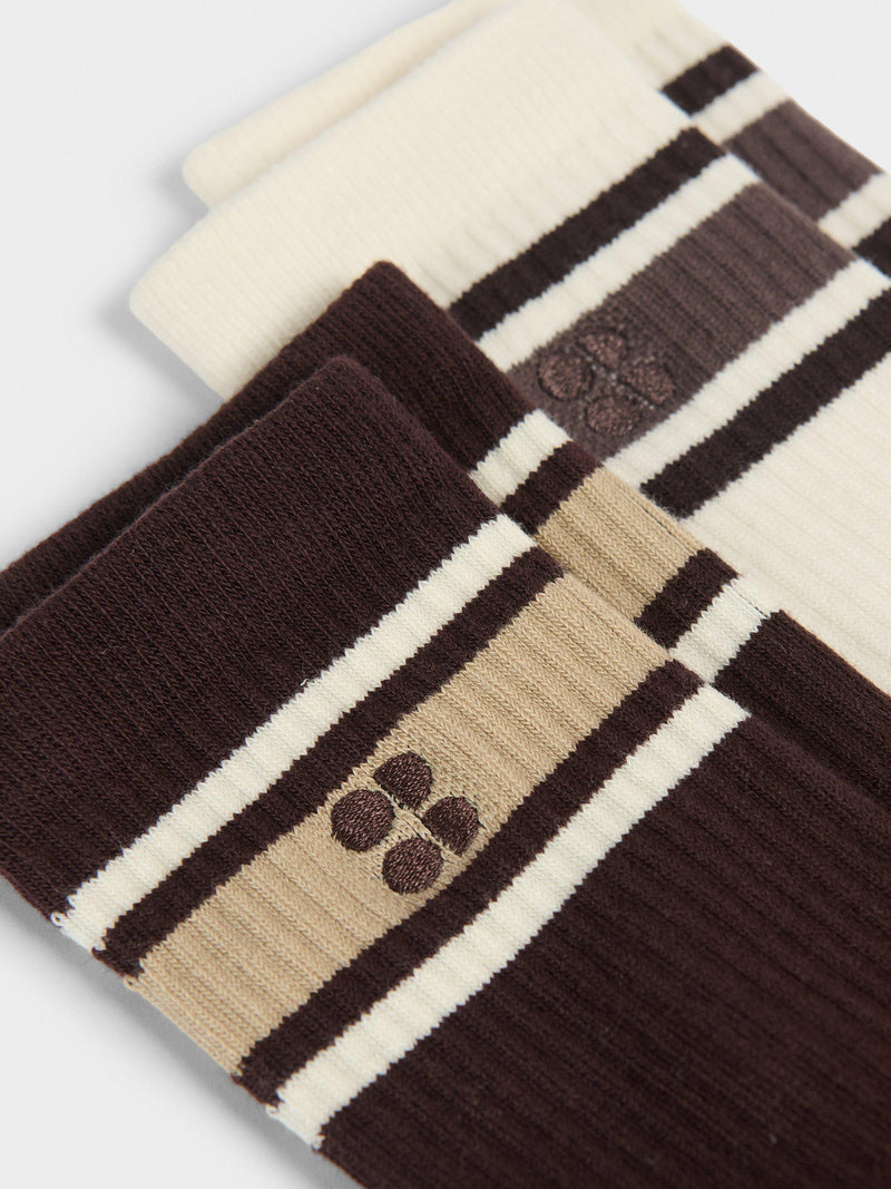 Sweaty Betty Varsity ribbed ankle socks pack 2 (British brand)
