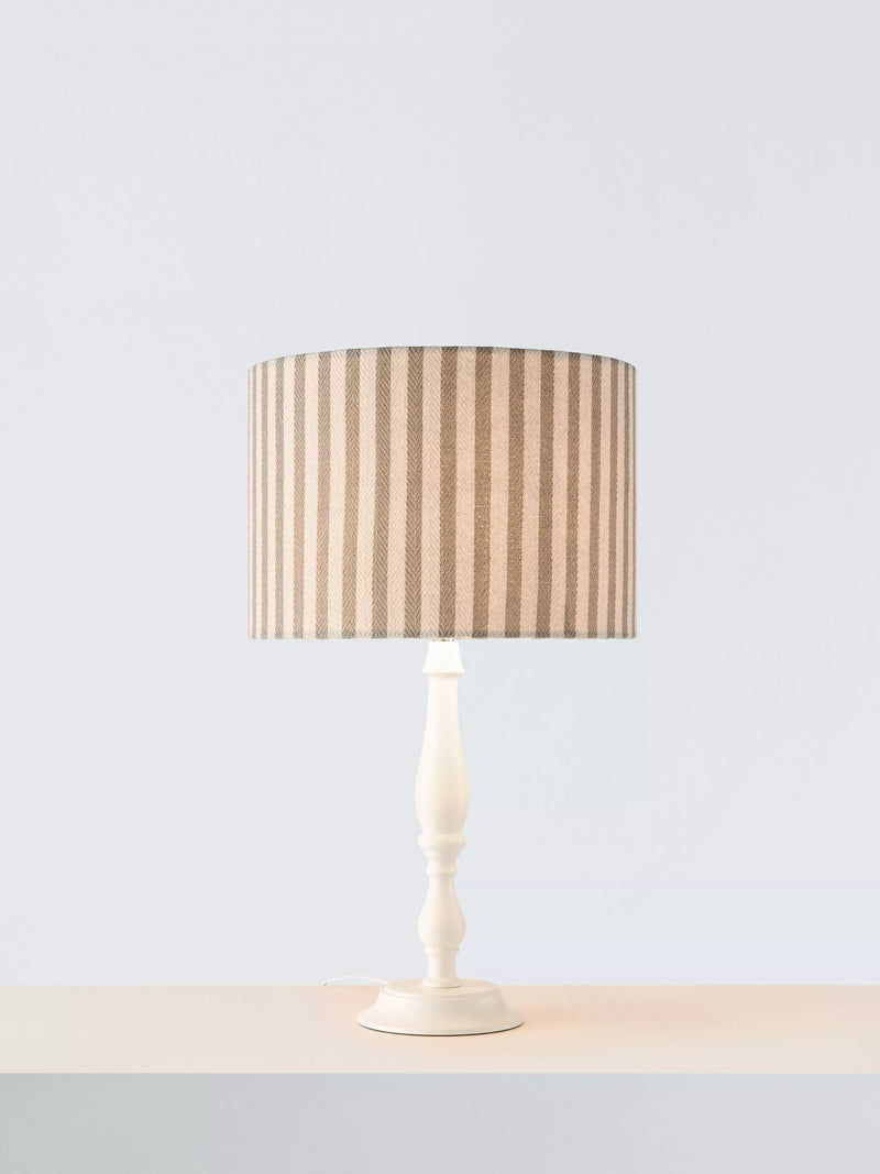 John Lewis herringbone stripe drum lampshade sandstone 25cm diameter (British brand)