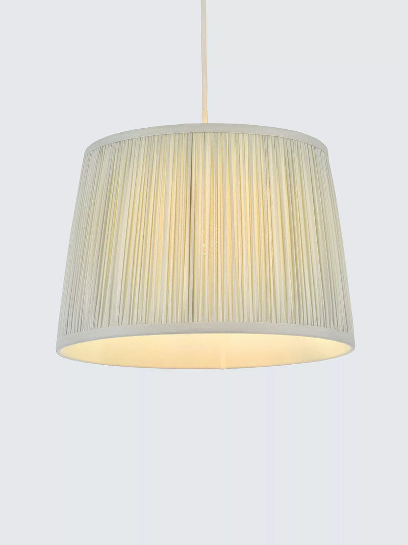 John Lewis pleated silk tapered lampshade in cool grey - British product